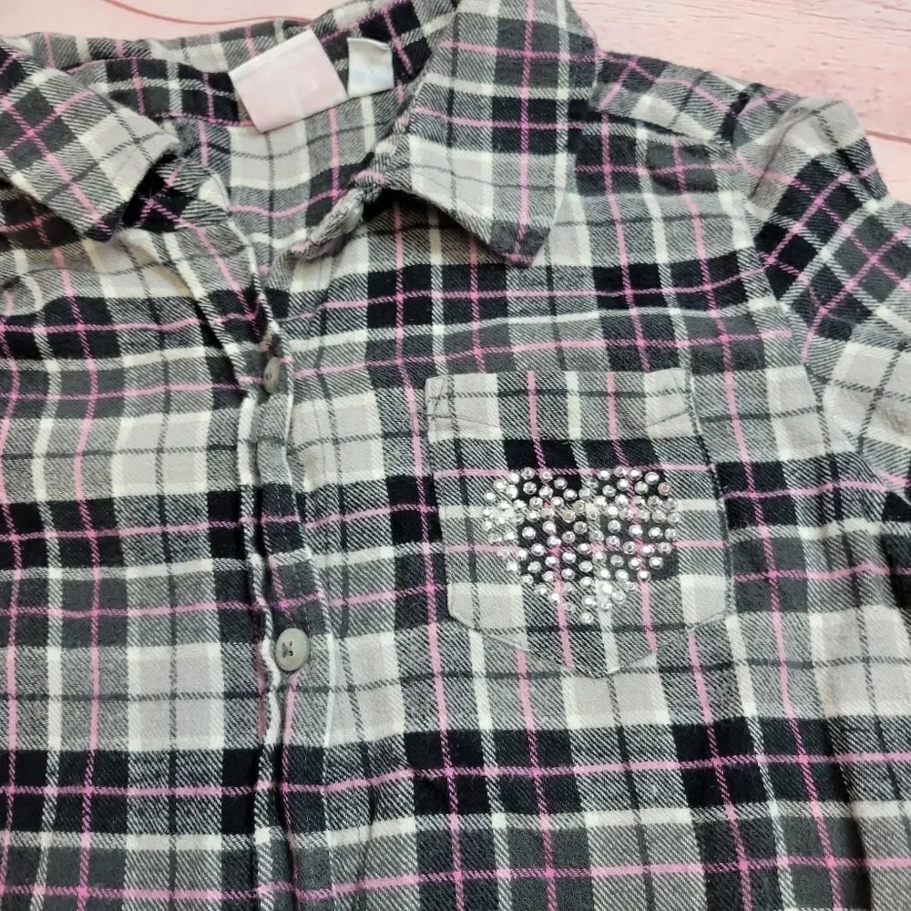 Children's Place flannel plaid shirt L10/12